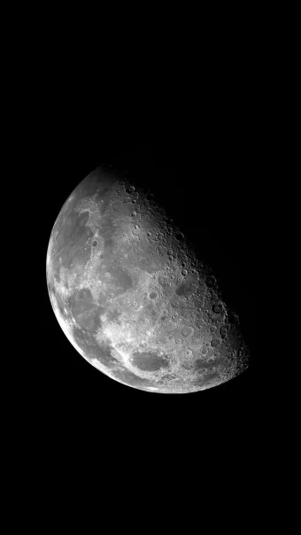 First Quarter Moon in High Contrast for Phone