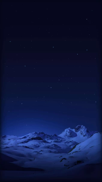 Night View Snowy Mountains 4K Phone Wallpaper