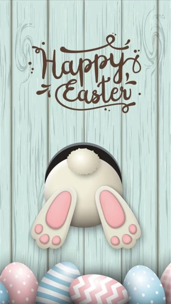 Happy easter bunny eggs mobile wallpaper