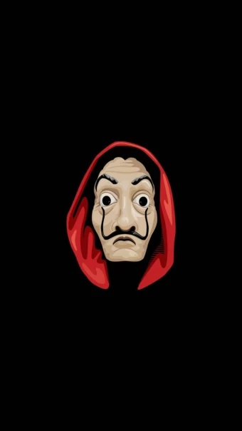 Money Heist Mask Black background Wallpapers