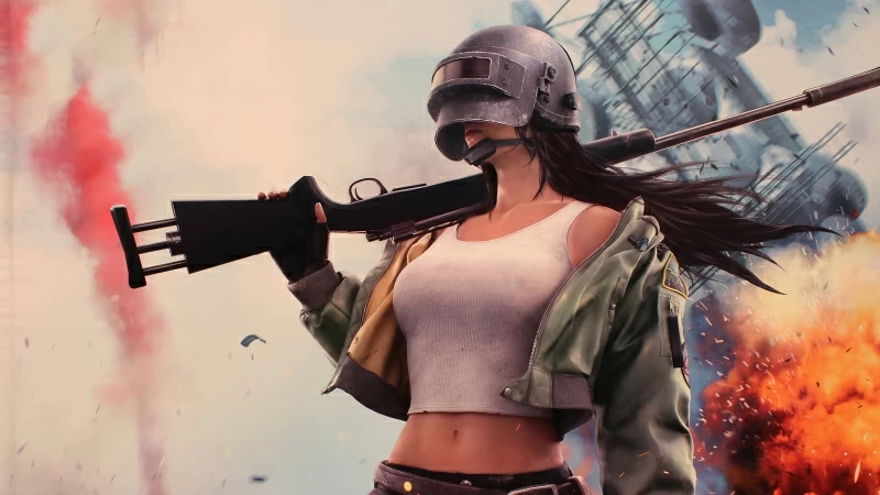 Pubg Helmet Girl 4k Wallpaper