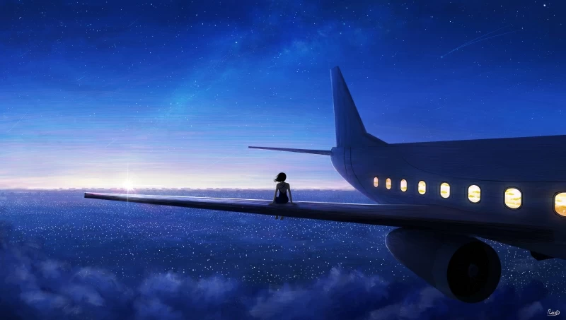 Sitting On Plane Wing 5k Wallpaper