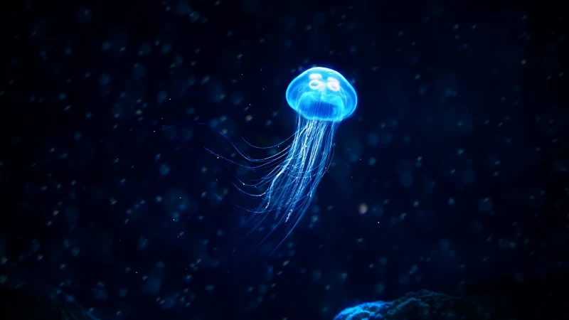 Glowing Jellyfish 4K Wallpaper