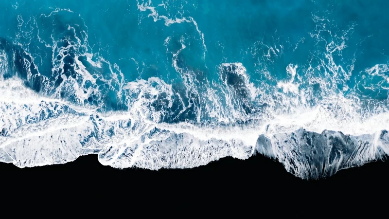 Ocean Waves Aerial View Wallpaper