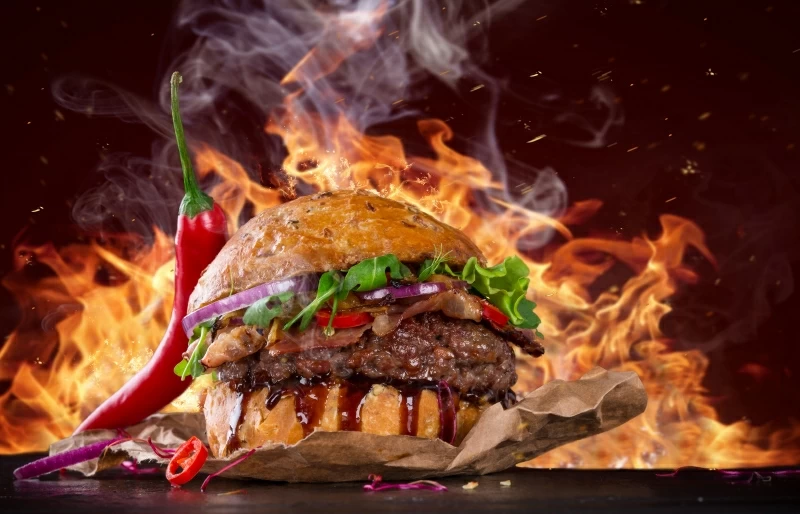 Hot Spicy Burger Wallpaper