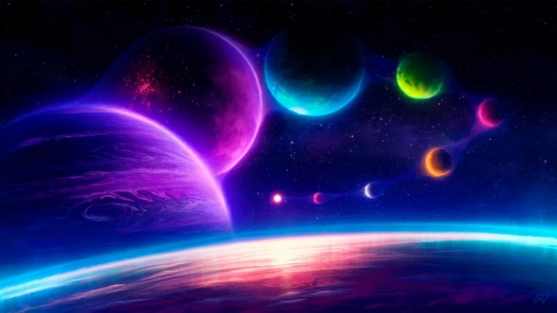 Jelly Sky Planets Wallpaper