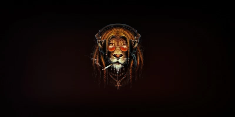 Lion Smoking Artwork Wallpaper