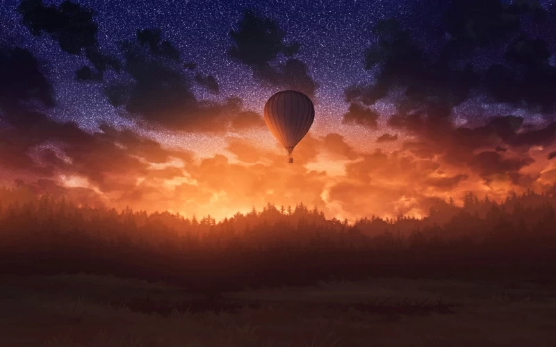 Air Balloons Sunrise Sky Forest 4k Wallpaper