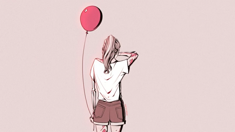 Crying Girl Sad With Balloon 4k Wallpaper