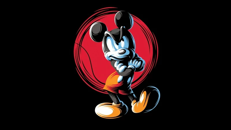 Mickey Mouse Minimal Art 4k Wallpaper