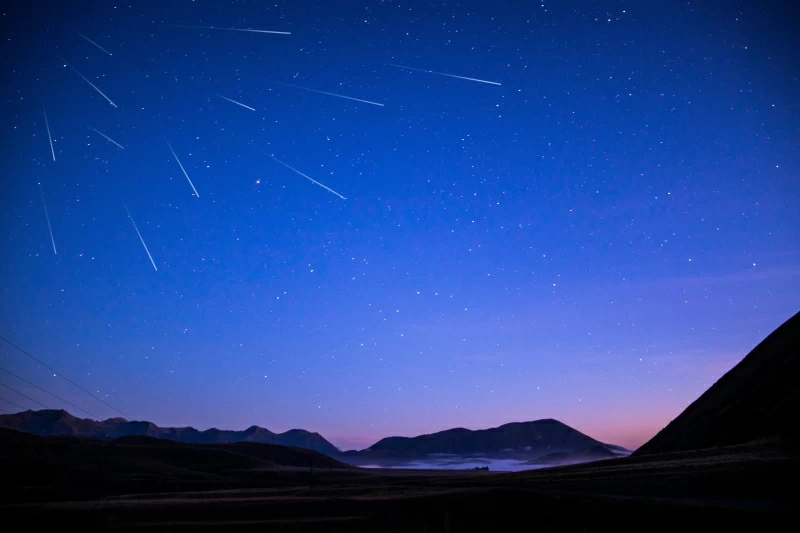 Stars Mountains Under Blue Sky 5k Wallpaper