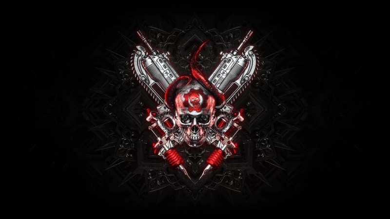 Gears Skull 4K Wallpaper