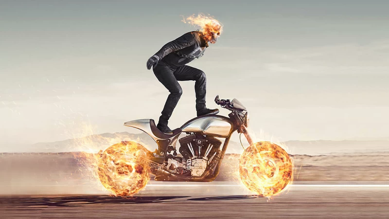 Keanu Reeves On Biker Ghost Rider Wallpaper