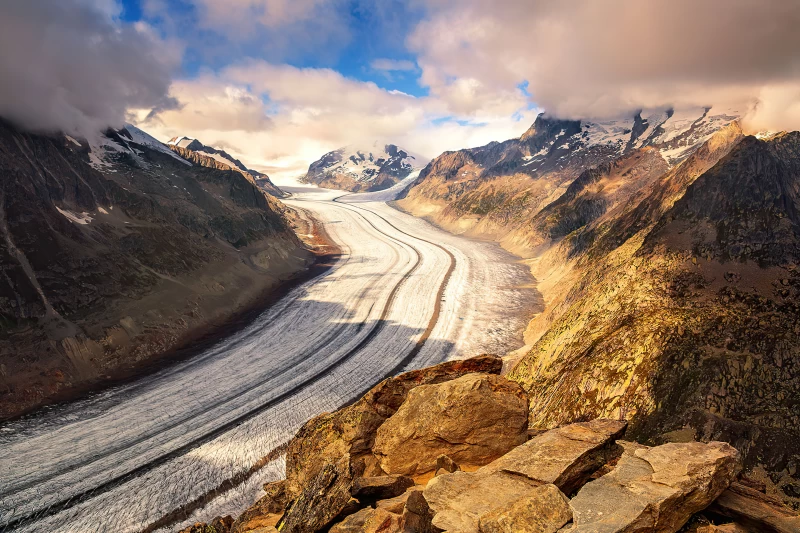 Aletsch Glacier Sunset Wallpaper