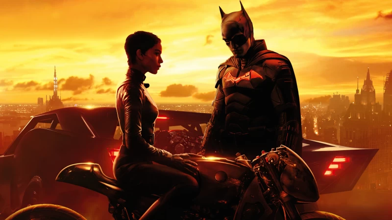 Batman And Catwoman In The Batman Movie 2022 Wallpaper