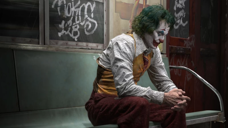 Joker Sitting Train 5k Wallpaper