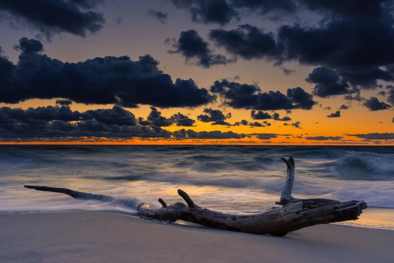 Sea Sunset Clouds Sky 5k Wallpaper