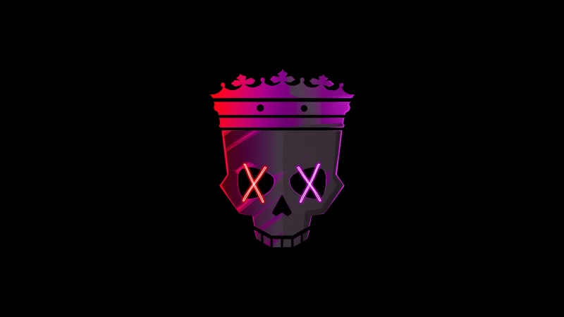 Skull With Crown Minimal 5k Wallpaper