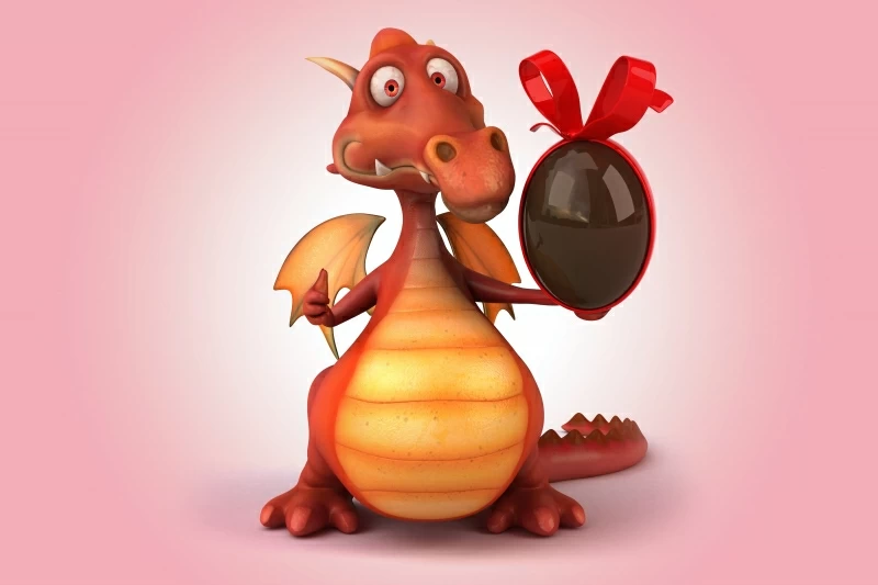 Cute Dragon Easter Eggs 5k Wallpaper