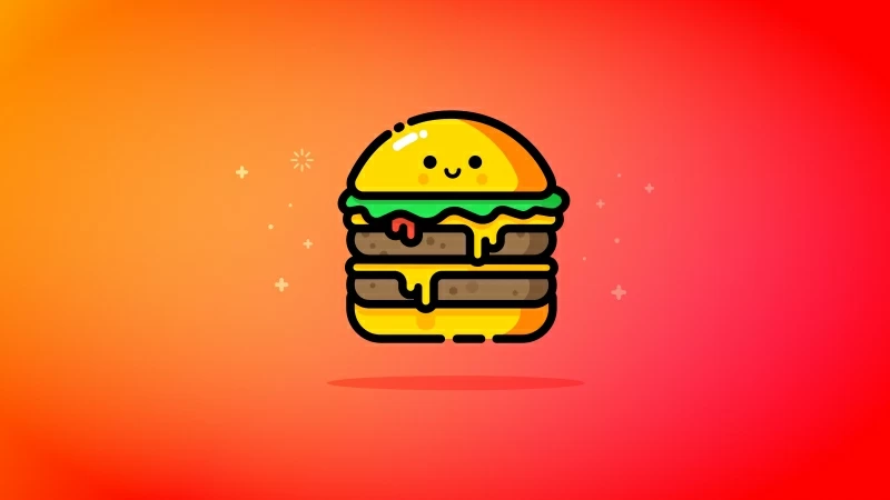 Cute Double Cheeese Burger 5K Wallpaper