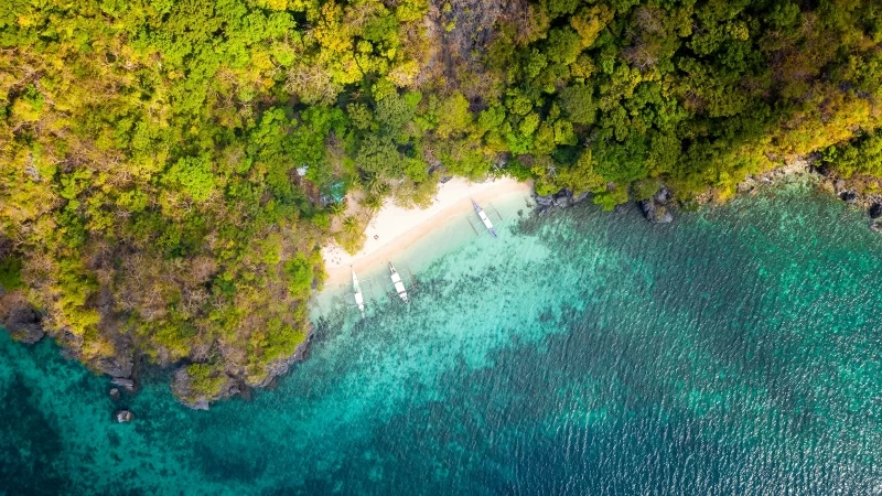 Tropical Beach Aerial View 4K Wallpaper