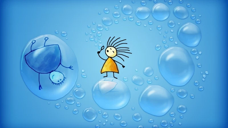 Animated Cartoon With Water Bubbles HD Animated Wallpaper