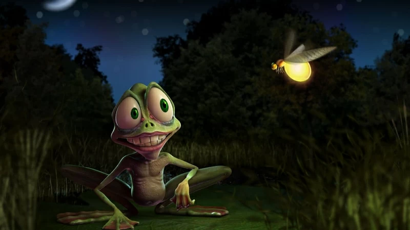 Animated Frog And Insects HD Animated Wallpaper