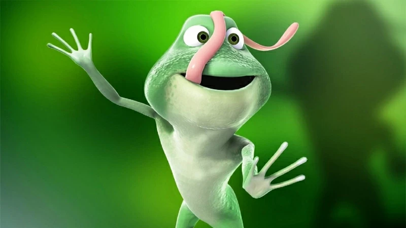 Animated Green Frog With Shadow HD Animated Wallpaper