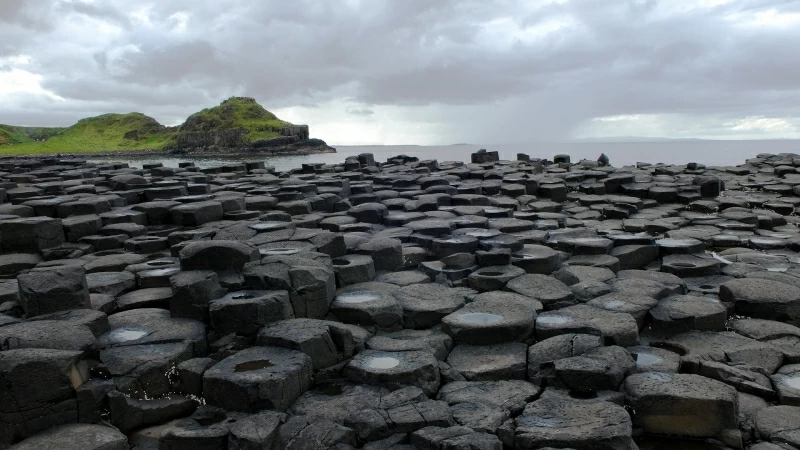 Beach Columnar Basalt Ireland Northern Ireland Rock HD Nature Wallpaper