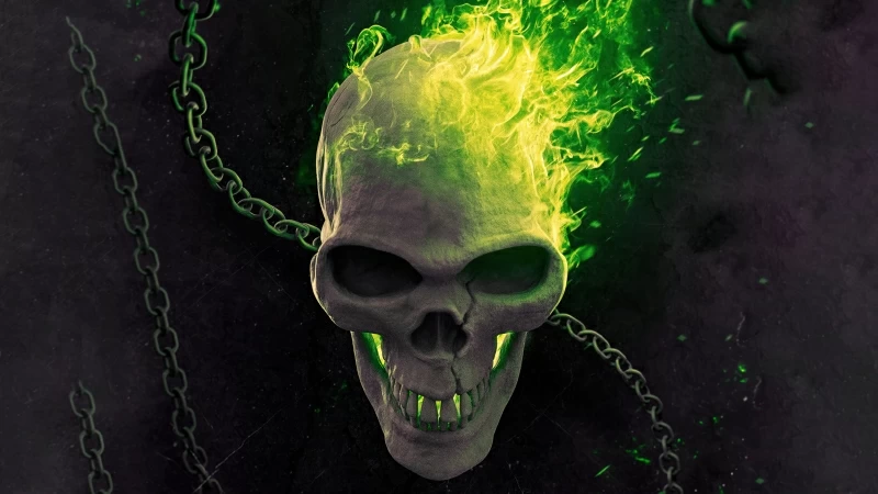 Ghost Rider Green Flame 5k Wallpaper