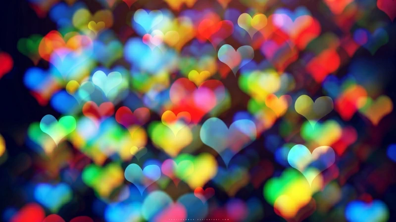 Hearts Colorful Bokeh 4K HD Abstract Wallpaper