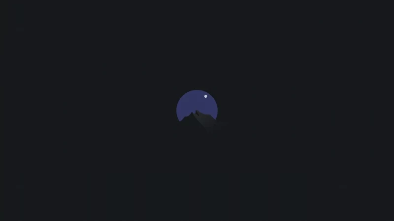 Minimalism Circle Mountains And Moon 5k Wallpaper