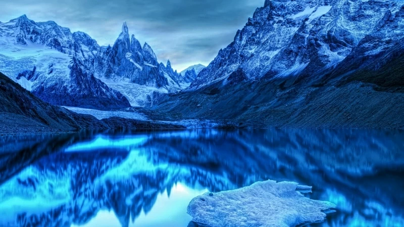 Snow Ice Mountains Reflection On Lake HD Nature Wallpaper