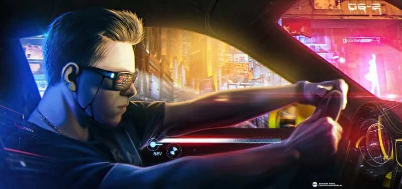 Cyberpunk Boy Car Rider 4k Wallpaper