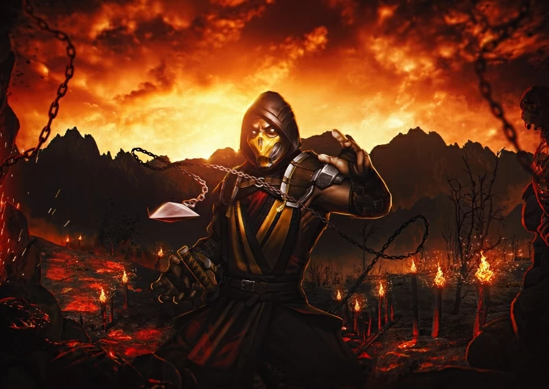 Mortal Kombat Scorpion Samurai 4k Wallpaper