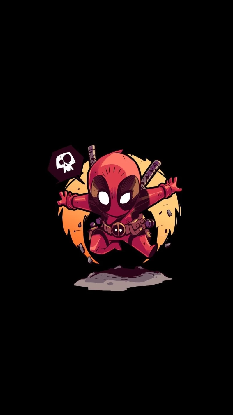 deadpool black background digital art phone wallpaper