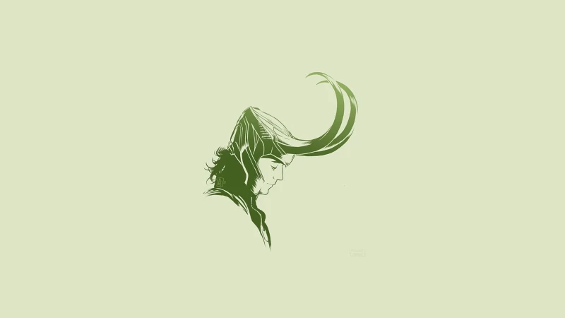 Loki Helmet Wallpapers Minimal Light Green Background Desktop Wallpaper