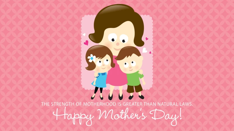 Holiday Mother's Day Vector pink Wallpaper