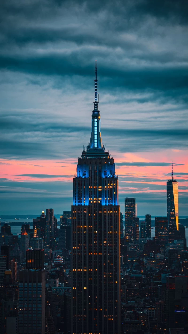 Empire State at sunset phone Wallpaper