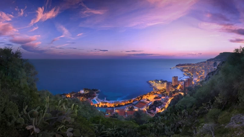 Monaco Winter Sunset Cityscape 4K 8K Wallpaper