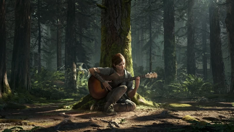 The Last of Us Part II Ellie Sitting Under Tree 4K Wallpaper