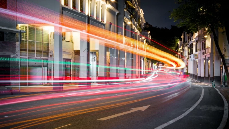 Road Long Exposure Glow Street 4K HD Wallpaper