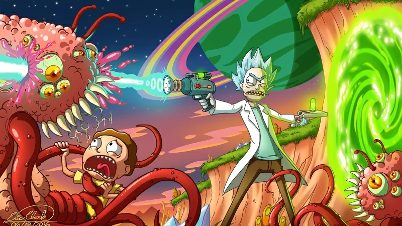 Rick And Morty Attacking 4K HD Wallpaper