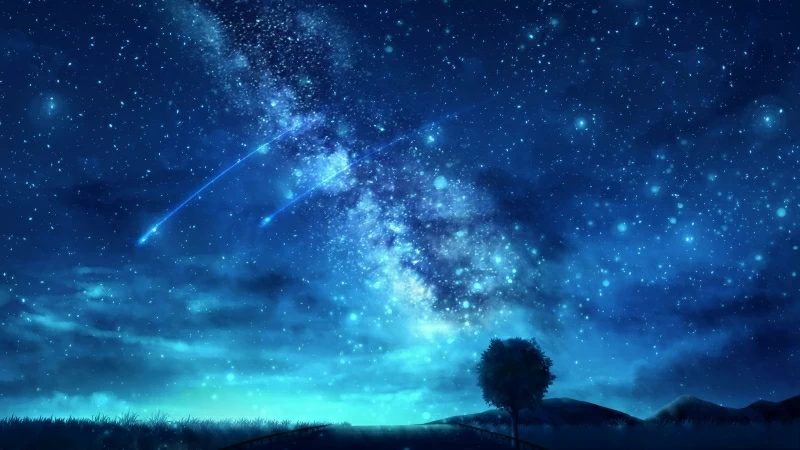 Tree Starry Sky Space 4K HD Wallpaper