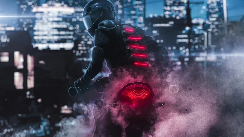 Biker Burnout 4K HD Wallpaper