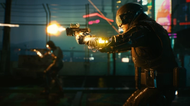 Cyberpunk 2077 Shooting 4K HD Wallpaper