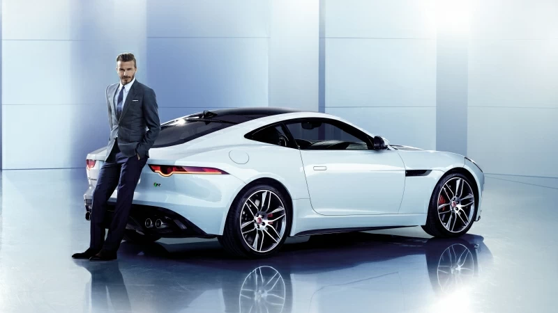 David Beckham Jaguar 8k Wallpaper