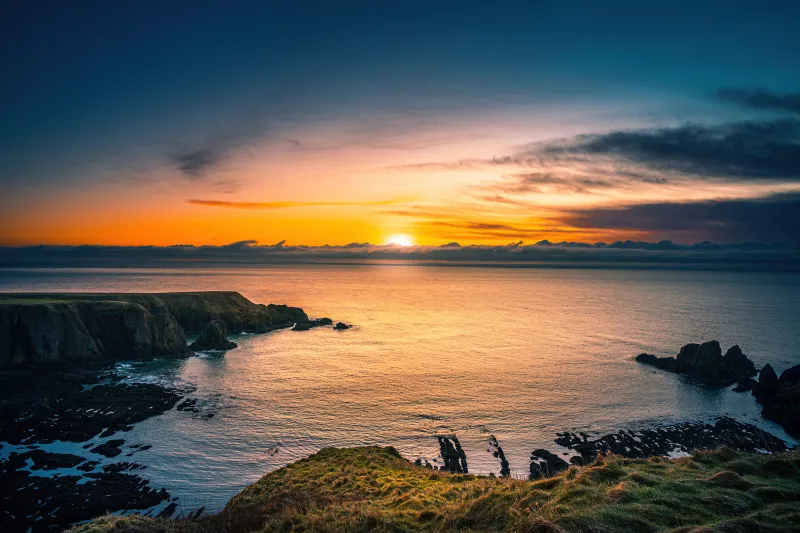 Aberdeen Coast Sunrise Scotland 5k Wallpaper