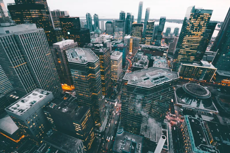 Aerial Shot Of Buildings Wallpaper