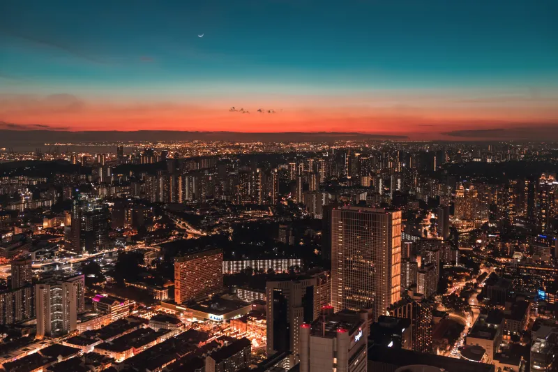 Aerial View Skyline Of Singapore 5k Wallpaper